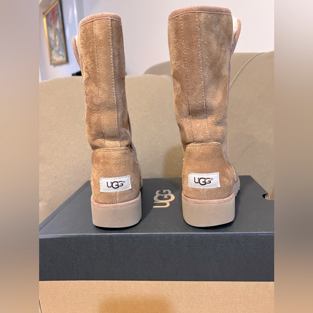 UGG Wedge Winter Boot, Chestnut, Excellent Used Condition Inside & Out, Fluffy